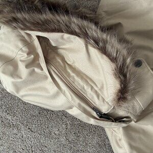Women's Columbia Apres Arson WInter Long Down Coat, Size Small, Beige